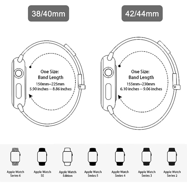 (42 mm/44 mm45 mm, svart) Klokkeremmer i metall som er kompatible med Apple Wat