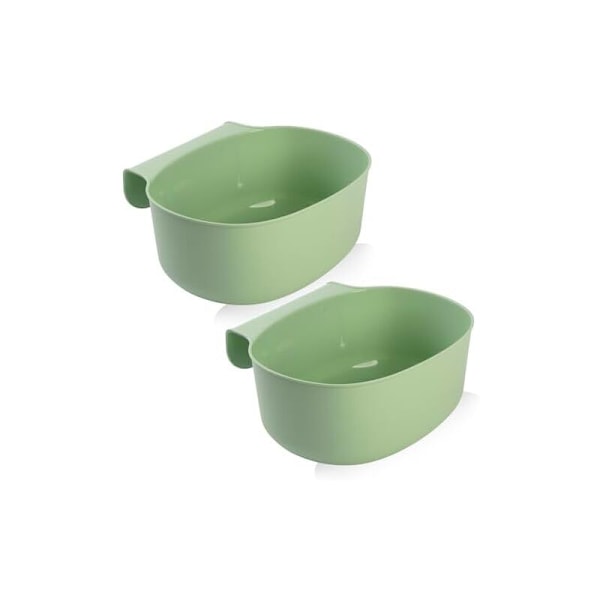 2x soptunna för arbetsbänk - kan hängas - plastbehållare köksavfall 26 x 18 x 9 cm - korgar