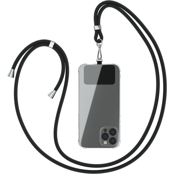 Sort Universal Mobiltelefon Kæde, Egnet til Alle Smartphones, Halsrem, Lanyard Cover, Mobiltelefon Rem Egnet til Alle Lommer