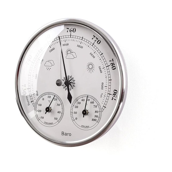 Dial Termometer Hygrometer med 130 mm Termometer Hygrometer og Atmosfærisk Tryk Barometer Termometer Hygrometer med Ramme
