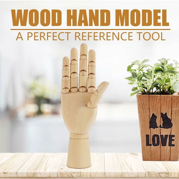 Trähandmodell handskulptur trädocka kvinnor kvinnor ledad ledad modell (10 tum på höger hand)