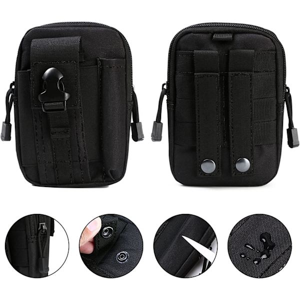Taktisk bältesväska, nylonbältesväska - Orange - Multifunktionell Molle EDC-gadgetväska för telefon, utomhus, vandring, bergsklättring och cykling