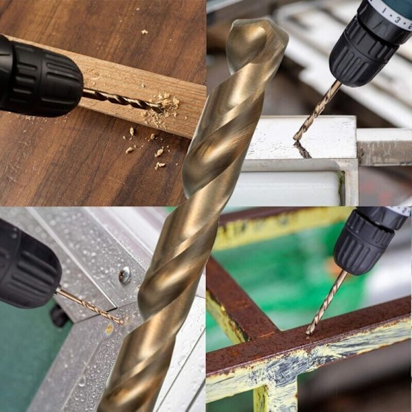 13 stk. M35 HSS Cobalt Guld Bor Bitsæt til Højhastigheds Metriske Bor 1,5 mm - 6,5 mm til Boring af Rustfrit Stål og Metal