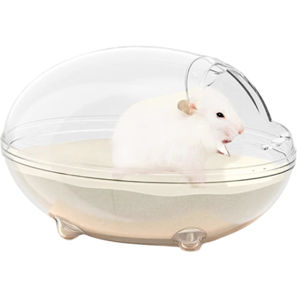 Hamster baderom stort inngangsparti, gjennomsiktig hamster baderom, hamster sand baderom, hamster sand baderom toalett, lite kjæledyr badekar (L)