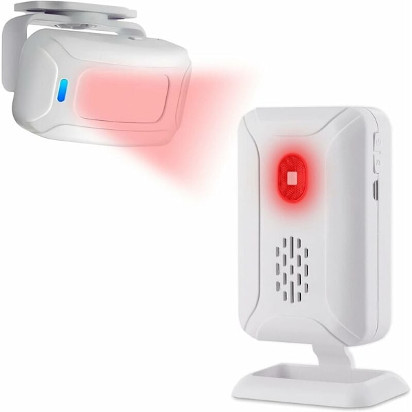 Bevægelsessensor, trådløs dørklokke, hjemmealarmsystem-kit med 1 sensor og 1 modtager, elektronisk sensor elektronisk enhed til butikker, kontorer, indgange