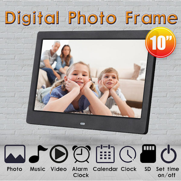 7\" digital fotoram (vit), elektroniskt fotoalbum, USB-videospelare, multifunktionell digital fotoram, bärbar display