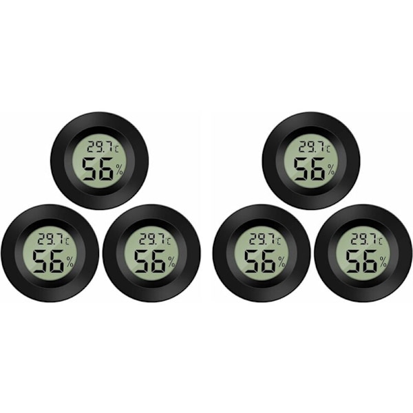 6-pak Hygrometer Digitalt termometer LCD-skærm Fugtighedsmåler til affugter Shapels Babyværelse Hygrometer Babyværelse, Termometer