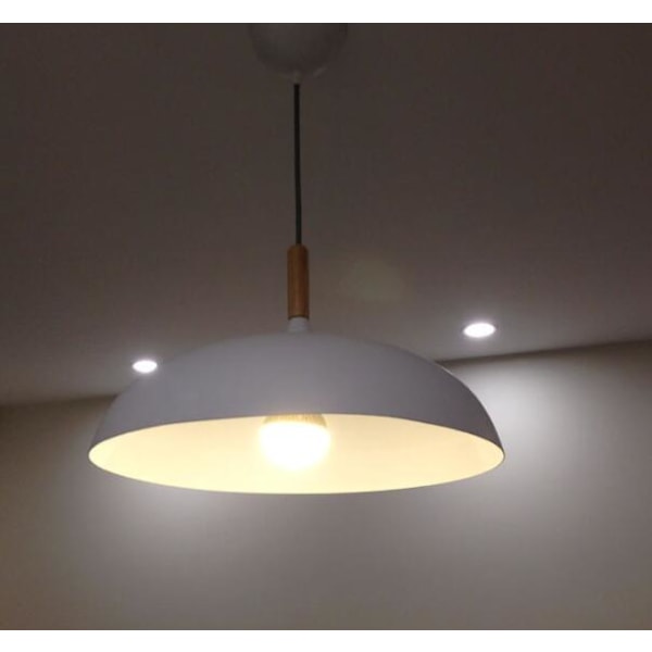 Hengende, lysekroneEnkel moderne minimalistisk lysekrone i hvit aluminium med kreativ plantepotte 35cm (grå)