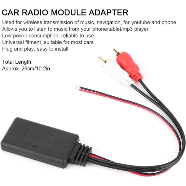 Bluetooth modtagermodul ved - Bluetooth adapter, 2 til adapter, audio 2 aux kabel bilradio til audio bil