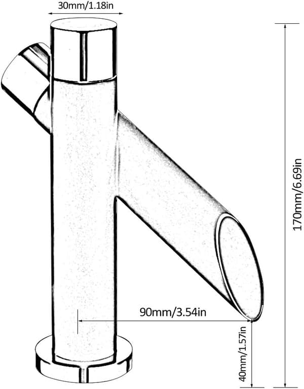 Vandhane til badeværelse Mat Sort Vandfald Vask Enkeltgrebs Blandebatteri Moderne Design Messing (Kort)