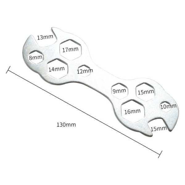 2 Stykker Multifunktionsnøgle til cykel, cykelreparationsværktøjssæt, multifunktionsnøgle i stål til mountainbikes, enkelt type nøgle, mini nøgleværktøj