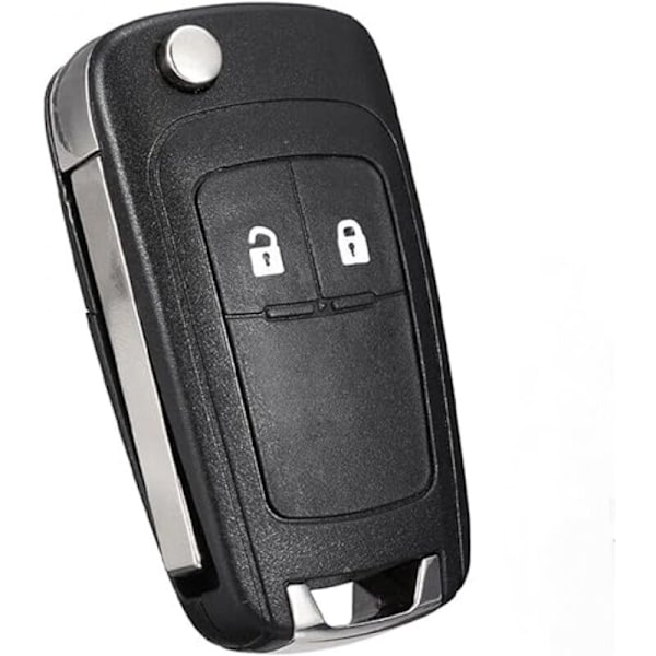 2-knappers nøkkelskall kompatibelt med Opel Astra Insignia Meriva Mokka Zafira Adam og Chevrolet Cruze Aveo Matiz Captiva Spark Trax Orlando Fjernkontroll con