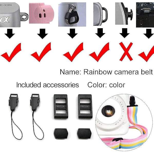 10 stk Kamerarem Digitalkamera Rem Avtakbar Skulderstropp Hurtigutløsning Skulderstropp Vevd Bomullslerret Halsbånd for Universal DSLR S