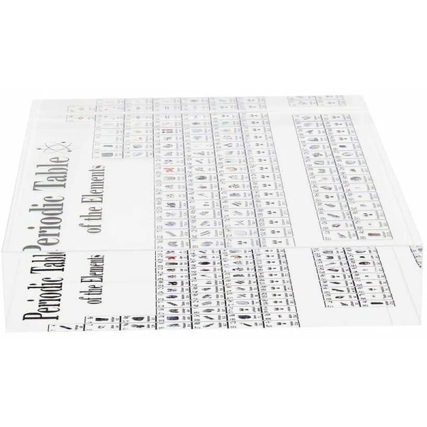 Nye kemiske elementer akryl element periodisk trykplade farve krystal periodiske tabel (trykplade 170*120*24mm sort og hvid)