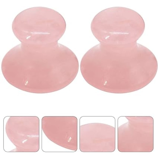 (Pink) 2 stk Naturlig Jade Svampeformet Gua Sha Plade Kreativ Naturlig Pink Krystal Gua Sha Plade Ansigtsmassage Pind Spa Massage Afstressende Meditation