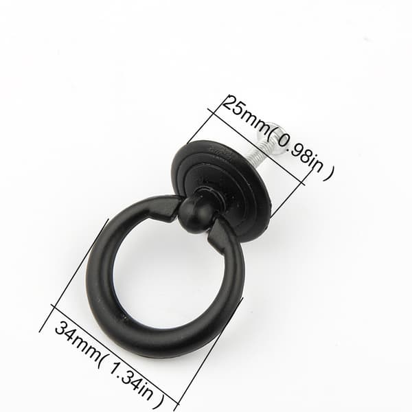 skabsgreb, 10 metalskabsgreb, antik enkelt hul zinklegering (sort)