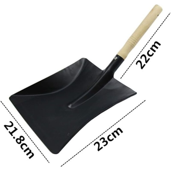 Metallspade for pipe - rengjøringsverktøy med trehåndtak - stål pipe spade - askespade