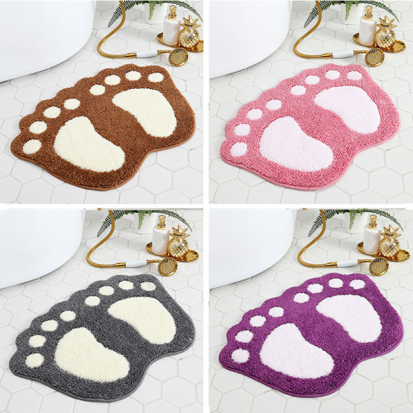 Bathroom Rug Door Doormat Bath Mat - Cute Paw Feet Toilet Bath Shower Non-slip Mat Water Absorbent Quick Drying Washable Durable Carpet