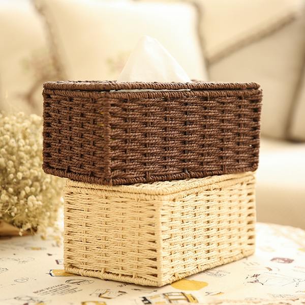 Rattan Servettbehållare Vintage Fodral Servettpappershållare