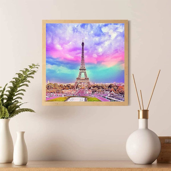 5D timanttimaalaus Eiffel-torni (30X40cm) 2 sarjaa