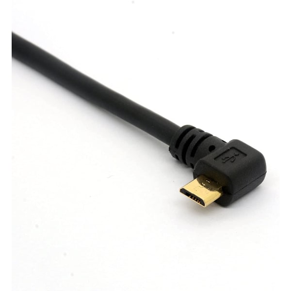 90 asteen USB 2.0 - Micro USB B -uroskaapeli 100 cm vasen kulma latauskaapeli ja latauskaapeli