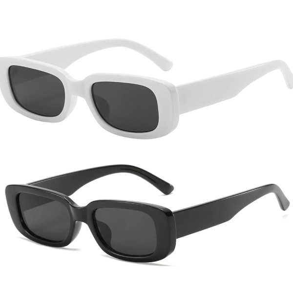 Rektangulære solbriller for kvinner Menn Trendy retro mote solbriller