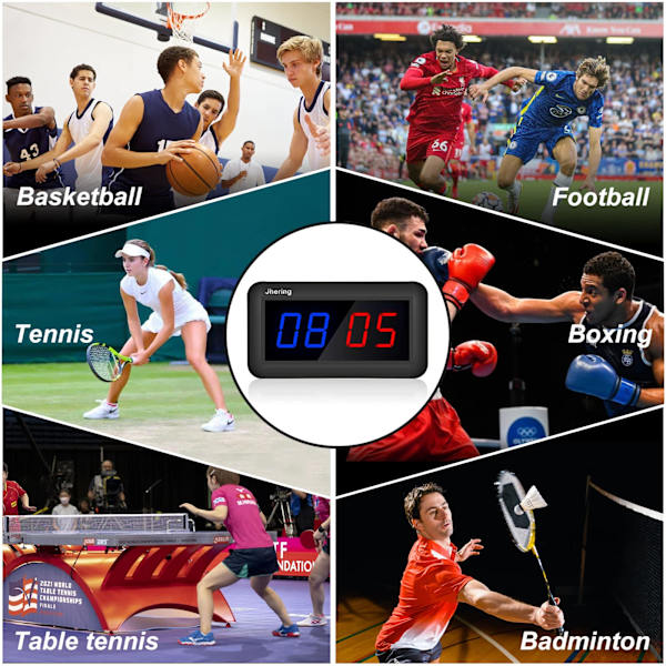 Elektroniska resultattavlor med fjärrkontroll, bärbar poängräknare, digital resultattavla för basket pingis volleyboll inomhus utomhus sport