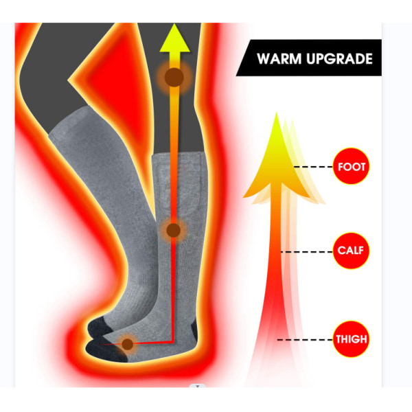Uppvärmda strumpor, uppladdningsbara uppvärmda strumpor, lämpliga för utomhusjakt och skidåkning