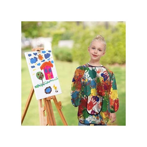 1 stk. vanntett kunstnerbluse for barn, for jenter og gutter, lange ermer, med lomme for maling, bakverk