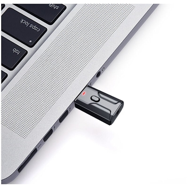 1 Bluetooth 5.0 Bluetooth-lähetin ja -vastaanotin, USB langaton audioadapteri 3,5 mm:n audiokaapelilla, alhainen latenssi, integroitu mikrofoni, autoon,
