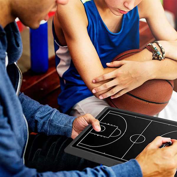 Elektroniska baskettaktiktavlor, baskettränaretavla baskettaktiktavla med markör och LCD-skärm - tränarklippbräda för träning,