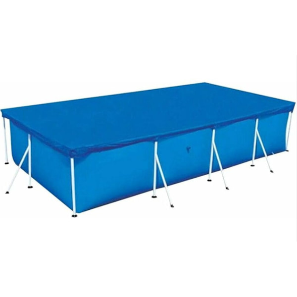 Blå rektangulär rörformad poolskydd, rörformade pooler bubbelskydd (220X150CM)