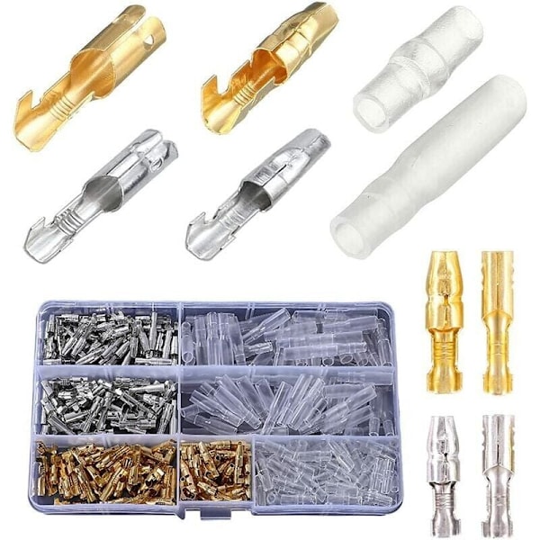 Mässing Kulkopplingar Kit, 360st 3.9mm Terminal Kulhane och honkontakt, Motorcykel elektrisk kontakt Motorcykel Kulkoppling Cosse Ro