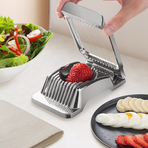 Äggskärare, Multifunktionell Rostfri Ståltråd Äggskärare För Hårdkokta Ägg, Aluminium Äggskärare Heavy Duty Slicer