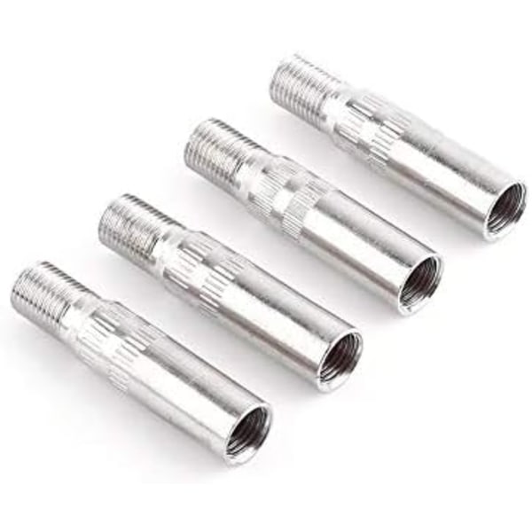 4 stk ventilhetteadapter dekkforlengelse ventilstammeforlengelse ventilhette bil motorsykkel lastebil campingvogn i krombelegg