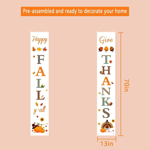 Höstdekor Höstdekorationer för hem Glad höst Y'all Ge tacksamhet Veranda banderoller för Thanksgiving dekorationer Välkommen höst skyltar