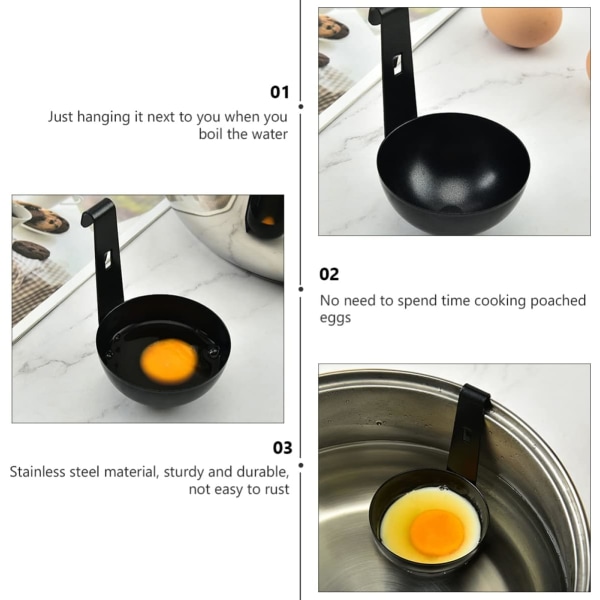 4 delar Handy Krokhållare Bakning Stålprylar med Cooker Egg S