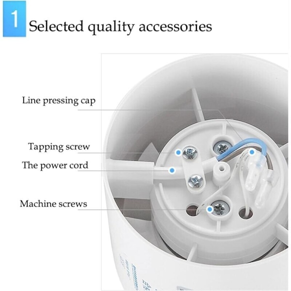 VMC Mund 7 Blade Kanalventilator, 12W Ø80 Badeværelse ABS Plast Energibesparende