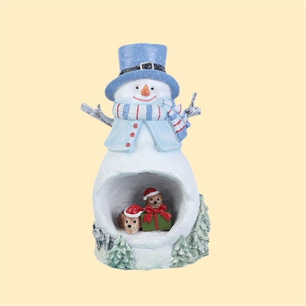1 stk. Bordplate malt harpiksnisseornament julepynt