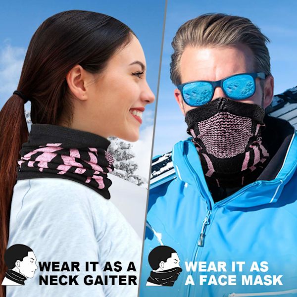 Ulkoilulajien talvinen kaula lämmin leggings tuulenpitävä naamio Balaclava hiihtoon ja lumilautailuun (Pinkki)