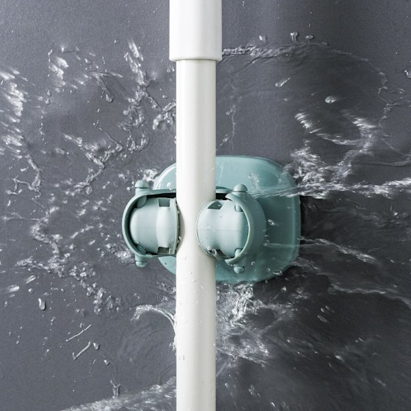 Vaaleanpunainen moppi seinään kiinnitettävä pidiketeline hana teline moppi koukku moppi koukku keittiöjärjestäjä moppi pinsetit työkalut