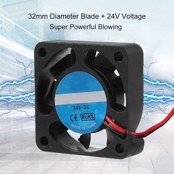 Set med 2 24 V kylfläktar för extruder, tyst, 4010, 7000 rpm, perfekt för 3D-skrivare.