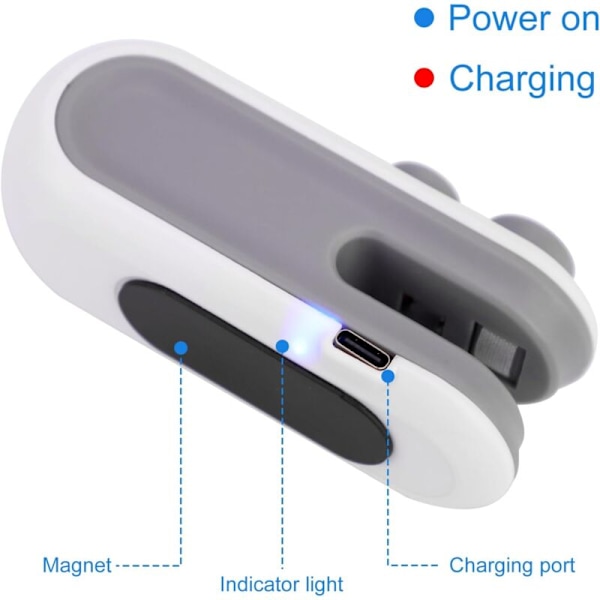 Mini poseforsegler, 2-i-1 poseforsegler og skjæremagnet for forseglingsmaskin under oppladbare vakuumlukkende håndvesker for matoppbevaringsposer (hvit)