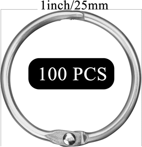 1\" Binder-ringer (100-pakning) - Ekstra kraftige bokringer, indeksringer, nøkkelringer, flash-ringer, P-ringer
