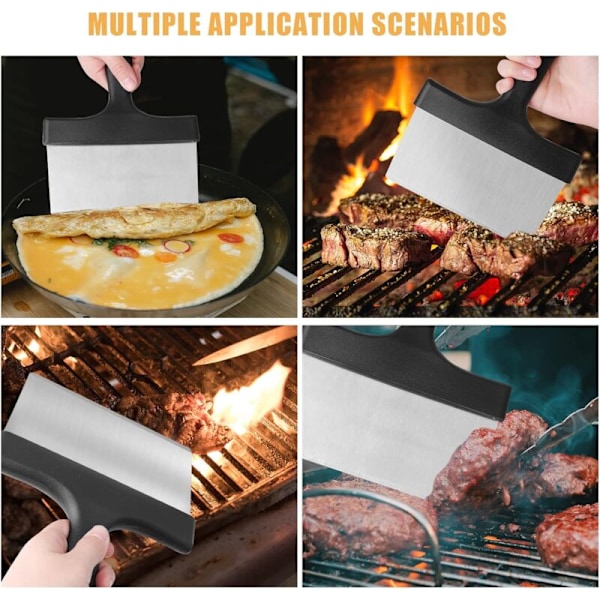 1 stk skrape for, skrape for rustfritt stål riper, skrape med håndtak, rustfritt stål skrape, rengjøringsverktøy for skrape av grill