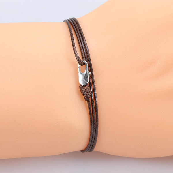 Pakke med 5 (billede farver) - Tynde armbånd til mænd og kvinder med håndlavet hummerlås - Minimalistiske stof armbånd - Vandtætte og justerbare