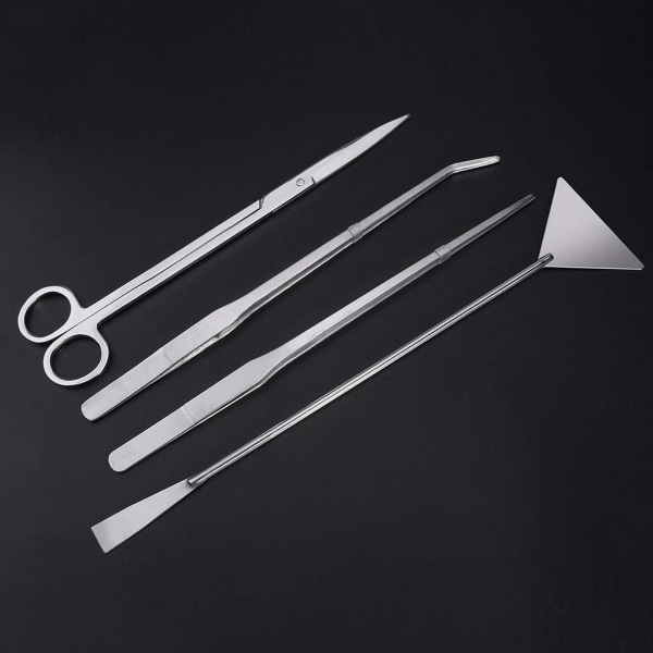 4 Pieces Aquarium Tools Stainless Steel Tweezers Scissors Spatula for Aquatic Plant Accessories Aquarium Tool Set Fish Tank Aquarium Tool