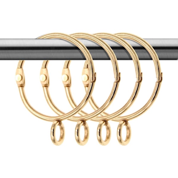 20 kpl Ruostumattomat Metalliset Verhokierrokset Hanger Loop Avautuvalla Napinreiällä, Sopii Kotikeittiön Käyttöön, Kulta, 50mm