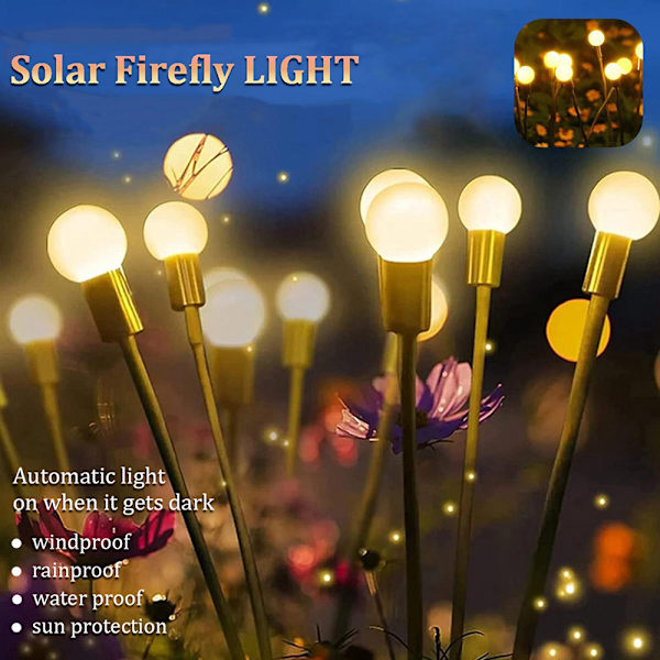 4-pack solcellslampor för utomhusbruk, vattentäta, med solcellslampor för trädgårdsstigar, landskap och utomhusdekoration (4-pack 8 LED)