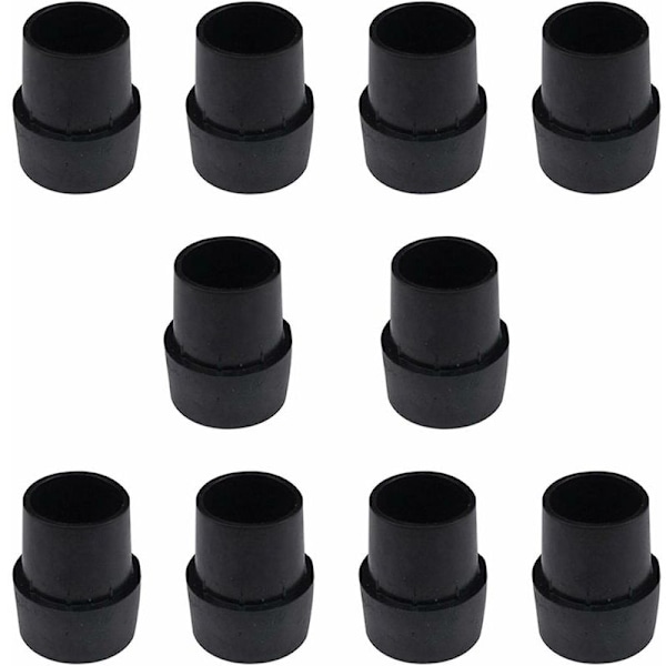 Sæt med 10 skridsikre gummifødder til trampolin, nemme at installere - Solide latex trampolintilbehør til runde fødder på 2,5 cm - sort